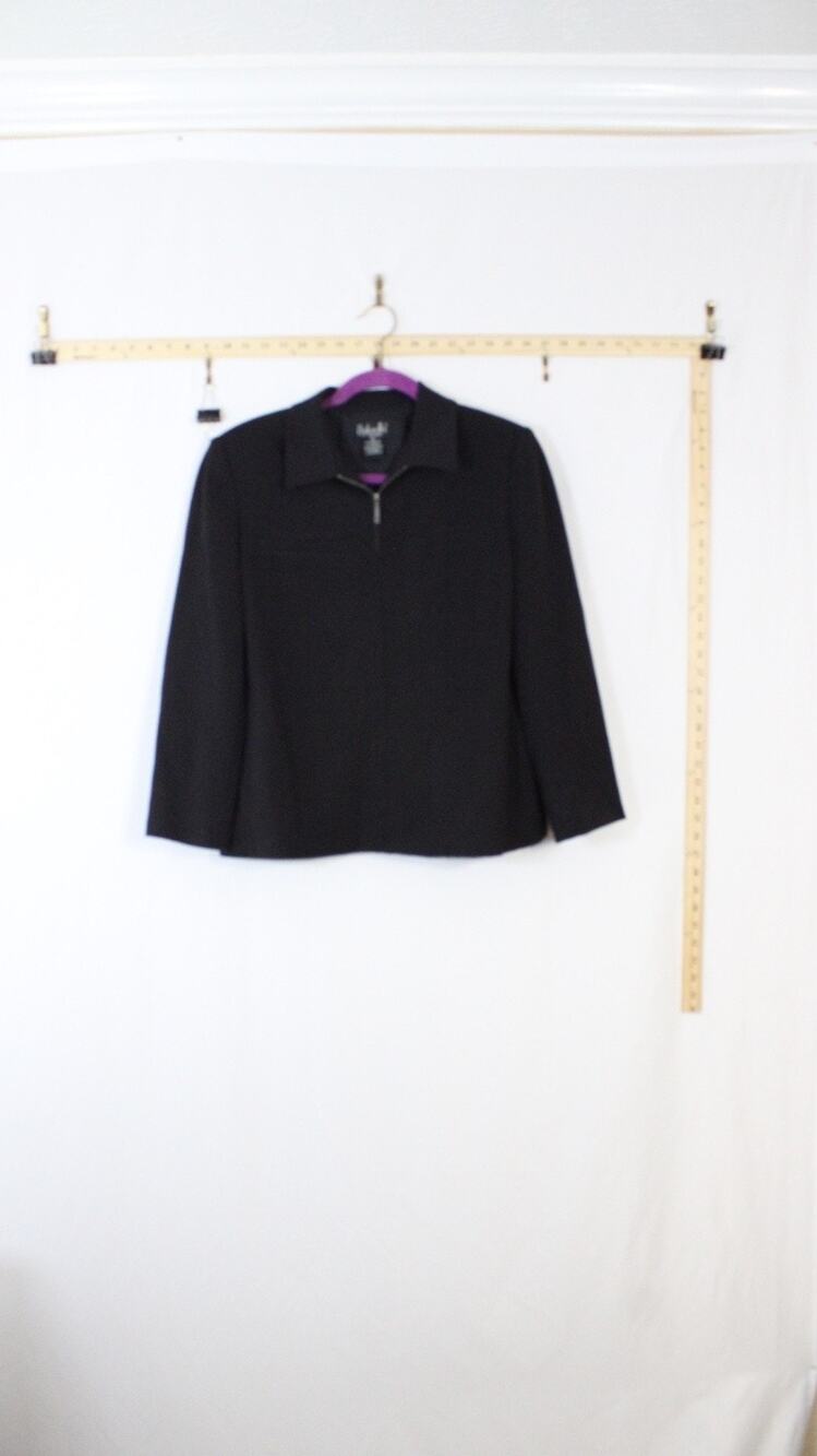 Rafaella Petites Women 10P Black Full Zip Jacket Stretch Long Sleeve Career